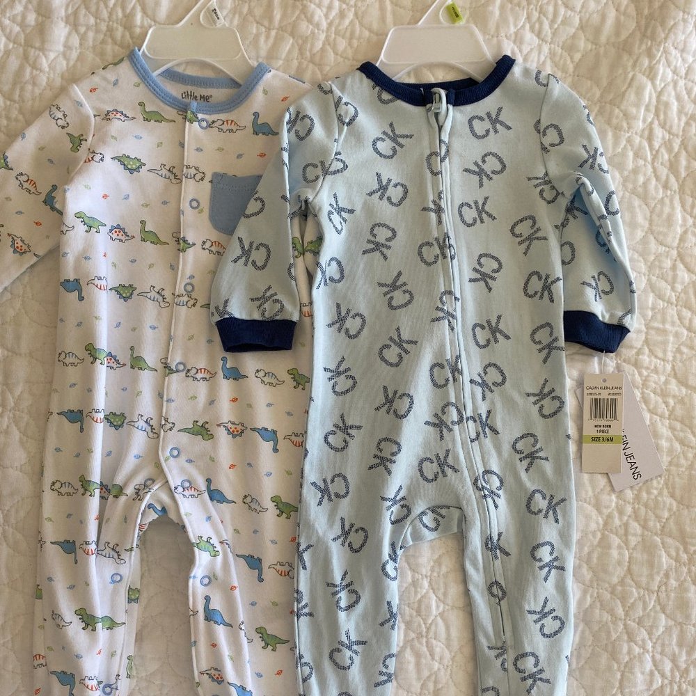 Baby Boy Long Sleeve Footed Sleepers